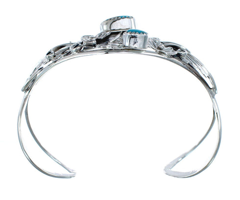 Native American Genuine Sterling Silver Turquoise Stone Cuff Bracelet AX125871